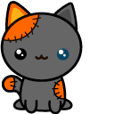 Halloween Cute Bat and Voodoo Cat