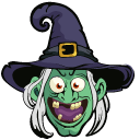 Halloween Witch on Broomstick