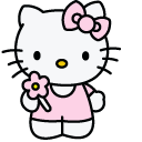 Hello Kitty and Pink Flower