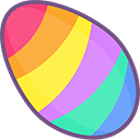 Colorful Easter Egg and Bunny