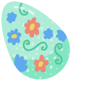 Easter Green Painted Eggs with Flowers