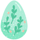 Easter Green Painted Eggs with Flowers