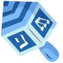 Hanukkah Dreidel and Flag of Israel