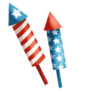 Independence Day Fireworks and Calendar