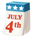 Independence Day Fireworks and Calendar