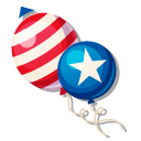 Independence Day Patriotic Bow and Balloons