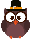 Thanksgiving Day Owl and Acorn