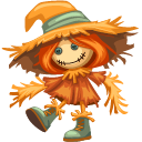 Thanksgiving Day Scarecrow and Wheat
