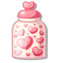 Valentine's Day Candle and Jar with Hearts