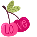 Valentine's Day Heart with Dagger and Cherries