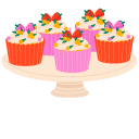 Confectioner: Pastry Bag and Cupcakes