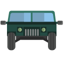 Soldier: Binoculars and Off-Road Car