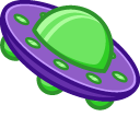 Cute Alien and UFO