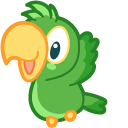 Cute Green Parrot