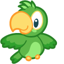 Cute Green Parrot
