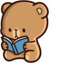 Cute Mocha Bear and Book