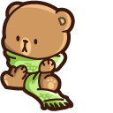 Cute Mocha Bear and Scarf