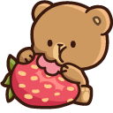 Cute Mocha Bear and Strawberry