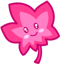 Cute Pink Leaf and Blue Umbrella