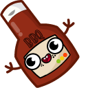 Cute Sausage and BBQ Sauce
