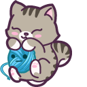 Cute Yarn Ball and Kitten