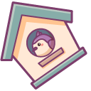 Kawaii Birdhouse and Bird in Boots