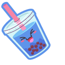 Kawaii Blue and Green Bubble Tea