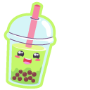 Kawaii Blue and Green Bubble Tea