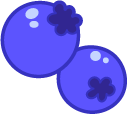 Kawaii Blueberry Cow and Blueberries