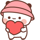 Kawaii Bubu and Dudu in Pink and Blue Hats