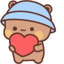 Kawaii Bubu and Dudu in Pink and Blue Hats