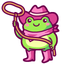 Kawaii Cowboy Frog with Lasso and Banjo