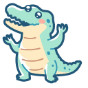 Kawaii Crocodile and Little Bird