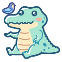 Kawaii Crocodile and Little Bird