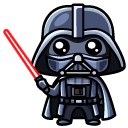 Kawaii Darth Vader and Lightsaber