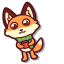 Kawaii Fox with Hot Cocoa and on Ice Skates