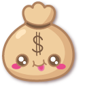 Kawaii Money Bag and Cash