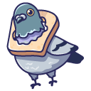 Kawaii Pigeon with Bread