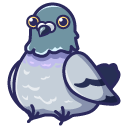Kawaii Pigeon with Bread