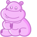 Kawaii Pink Hippopotamus