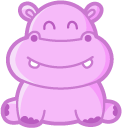 Kawaii Pink Hippopotamus
