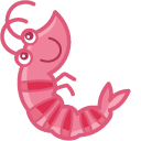 Kawaii Pink Smiling Shrimp