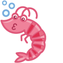 Kawaii Pink Smiling Shrimp