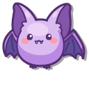 Kawaii Purple Baby Bat