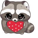 Kawaii Raccoon with a Heart Toy