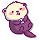 Kawaii Sea Otter with its Shell