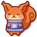 Kawaii Squirrel in a Christmas Sweater