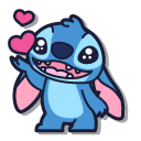 Kawaii Stitch with Little Hearts