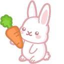 Kawaii White Bunny and Carrot