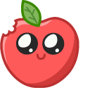 Kawaii Worm and Apple